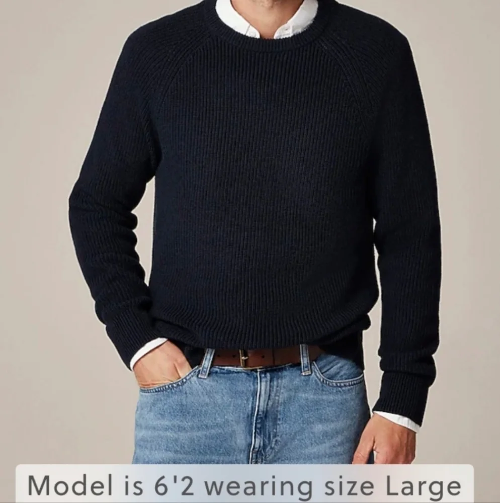 J.Crew Heritage Cotton Ribbed Sweater LG Heather Geranium BNWT $118 1 Left!